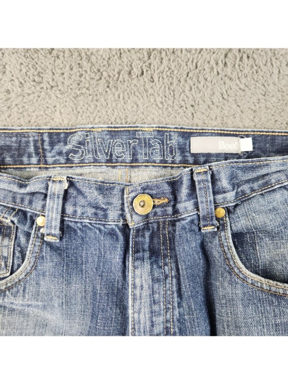 Levis Silvertab Jeans Mens 32x34 Blue Boot Wide Leg Baggy Y2K  '09 Skate Faded - Picture 3 of 12